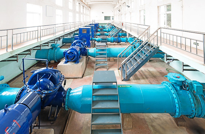 Modern urban wastewater treatment plant.